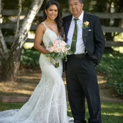 bride and father of the bride photo shoot