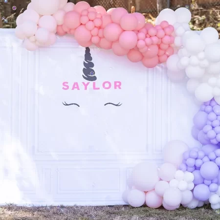 balloon decorations with a unicorn theme