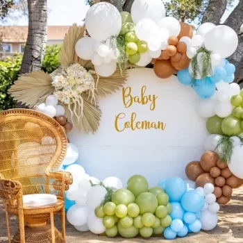 Baby shower celebration event decor with balloons