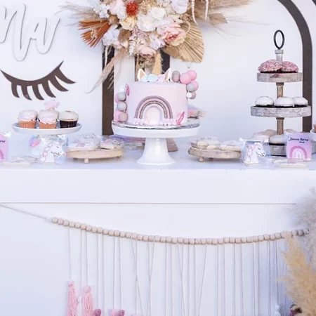 event decorations in pink